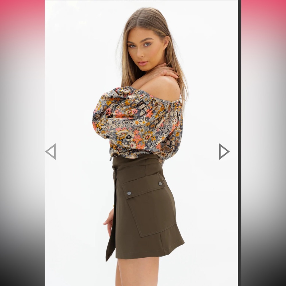 NWT Bishop + Young Military Mini Skirt